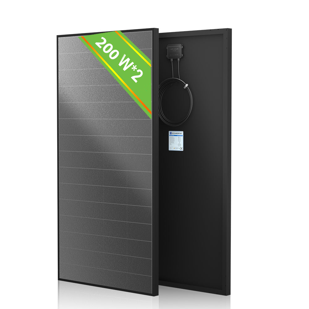 ECO-WORTHY 200 Watt Solar Panel,25.2% High-Efficiency Solar Cell,Without Metal line on The Front Max Output Power,IP68 Rate,for Home Roof Camp RV Boat
